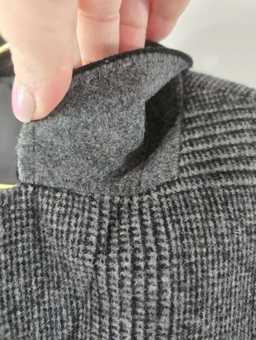Ralph Lauren Glen Plaid Wool Blend Big Boys Overcoat Hidden Button Velvet Sz 16R